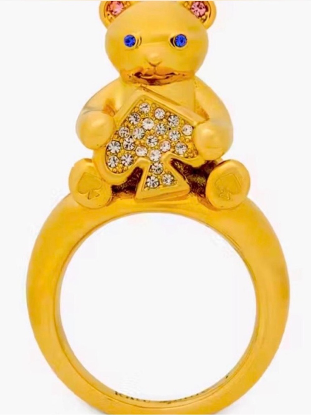 NWT Kate Spade Oh What Fun Spade Teddy Bear Ring
